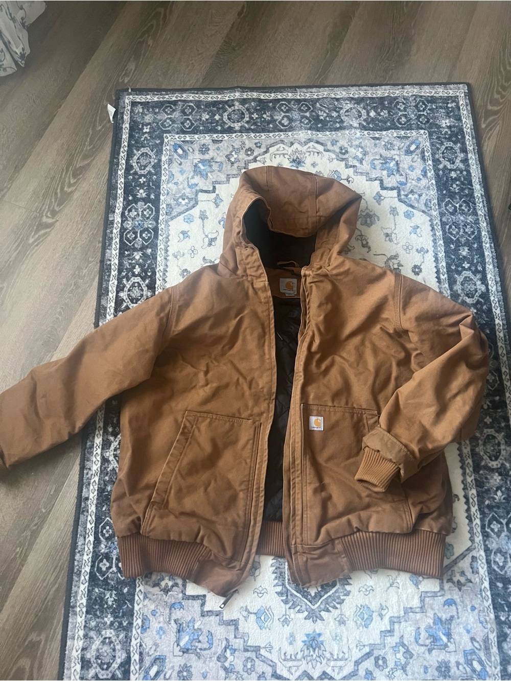 Carhartt Kids Hooded Puffer Jacket in Brown